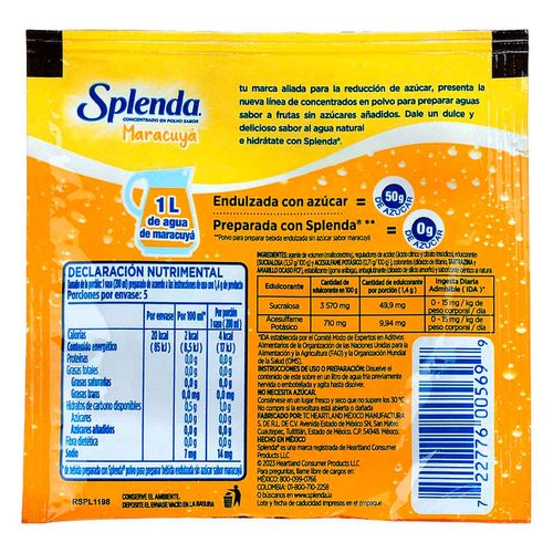 Concentrado En Polvo Splenda Maracuyá 7g