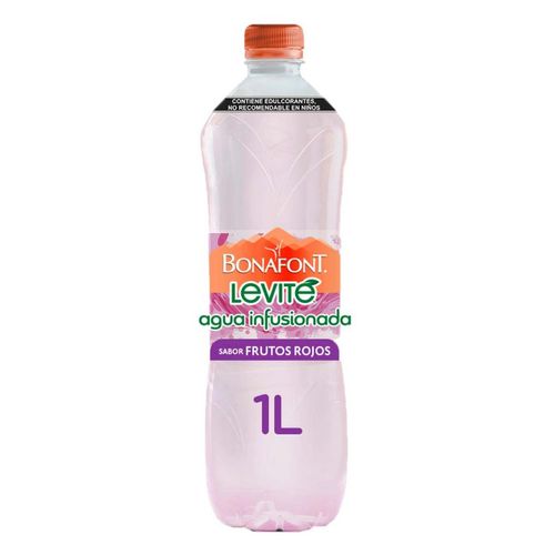 Agua Infusionada Bonafont Levité con Toque Sabor Frutos Rojos 1L Sin Azúcar