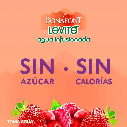 Agua Infusionada Bonafont Levité con Toque Sabor Frutos Rojos 1L Sin Azúcar