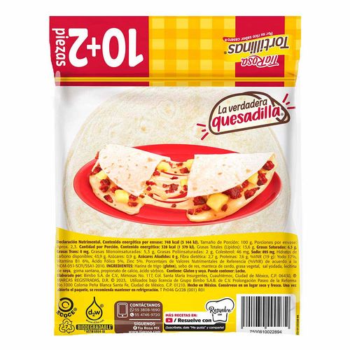 Tortilla De Harina Tia Rosa 12 Peizas 228g