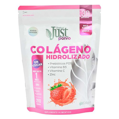 Suplemento Just Colageno Polvo Fresa 210g