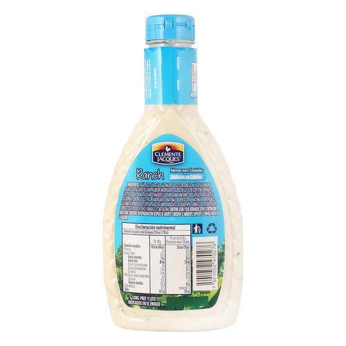 Aderezo Clemente Jacques Light Ranch 473ml
