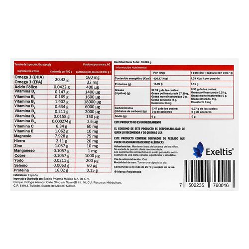 Suplemento Alimenticio Transvital 53.826g 60 Cápsulas