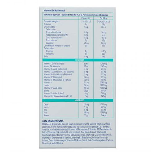 Suplemento Alimenticio Elevit 3-Luteina 30 Cápsulas