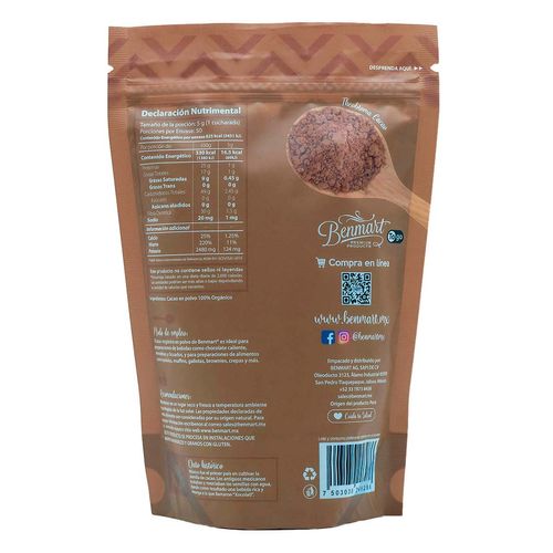 Cacao en Polvo Orgánico Benmart 250g