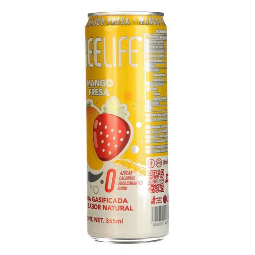 Agua Gasificada Free Life Mango 355ml
