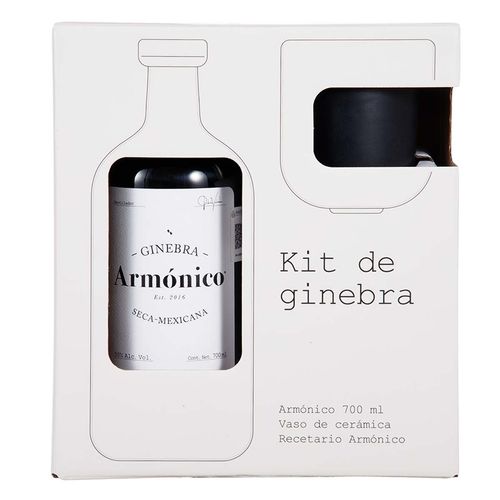 Ginebra Armónico Mexicana 700ml + Vaso + Recetario