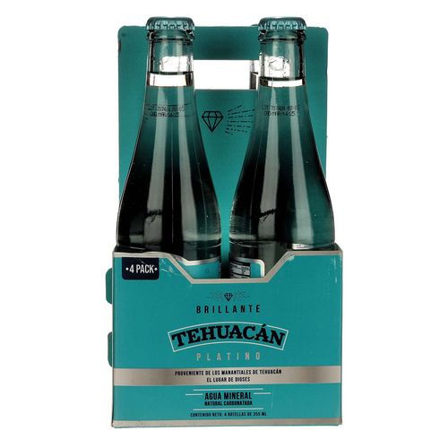 Agua Mineral Tehuacán Platino 4 Pack de 355ml c/u