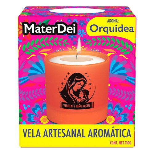 Veladora Vidrio Materdei Orquídea 110g