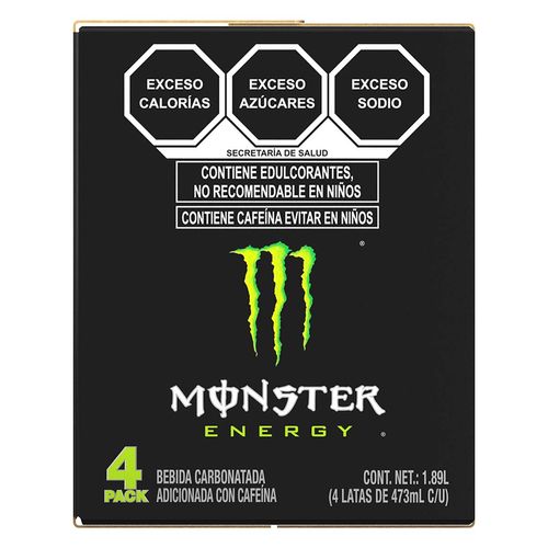 4Pack Bebida Energizante Monster ENERGY 473ml Cada Uno