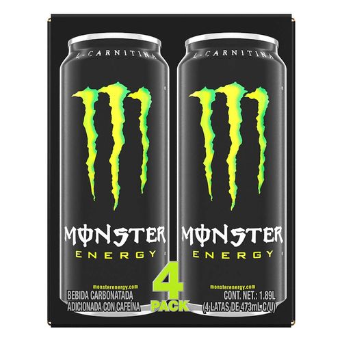 4Pack Bebida Energizante Monster ENERGY 473ml Cada Uno