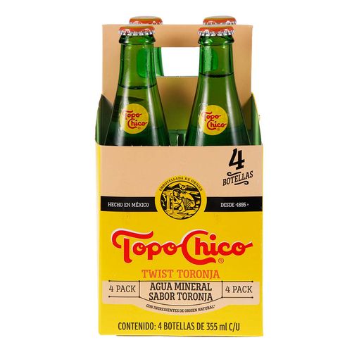 Agua Mineral Topo Chico sabor toronja 4 pack de 355ml c/u