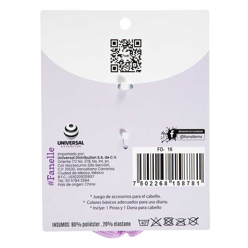 Pinza y Dona para el Cabello Fanelle FD-16 2 Piezas