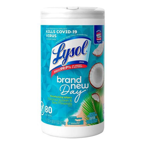 Toallitas Desinfectantes Lysol Coconut & Sea Minerals con 80 piezas