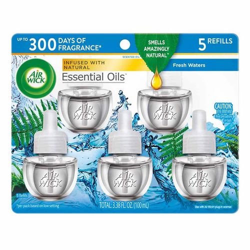 Aromatizante Air Wick Fresh Waters Respuesto Eléctrico 5 Pack 20ml c/u
