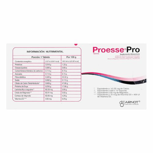 Suplemento Alimenticio Proesse Tabletas