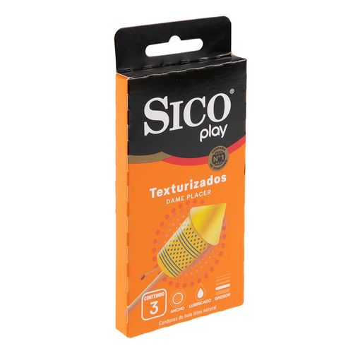 Condones Sico Play Pleasure 3 Piezas