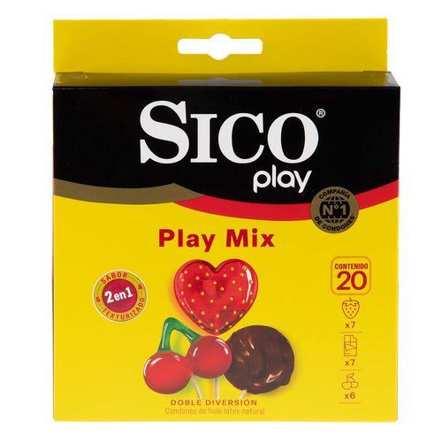 Condones Sico Play Mix 20 Piezas