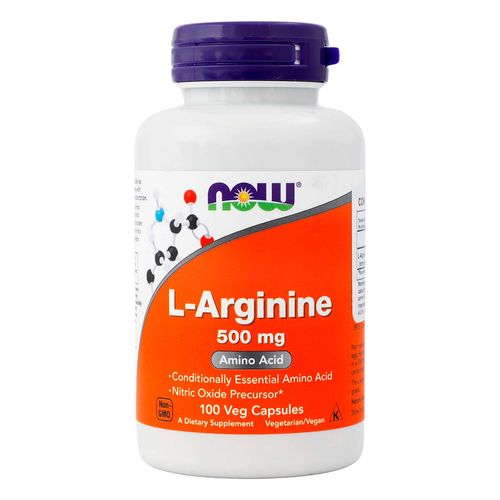 Cápsulas Aminoacido L-Arginina Now 500mg 100 Cápsulas