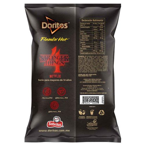 Sabritas Doritos Flamin Hot Stranger222g