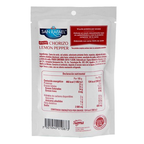 Chorizo San Rafael Mini Stick Lemon 30g
