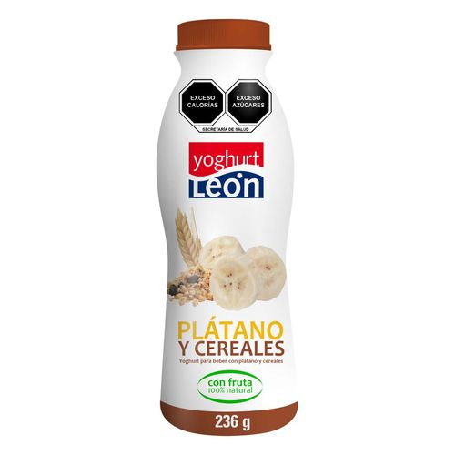 Yogurt León Bebible Plátano y Cereal 236g