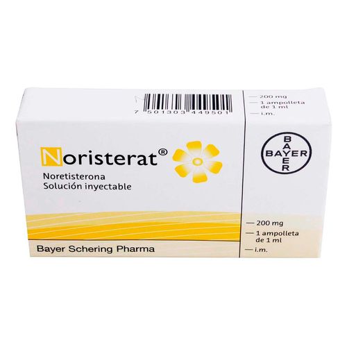 Solución Inyectable Noristerat 200mg Caja con 1 Ampolleta de 1ml