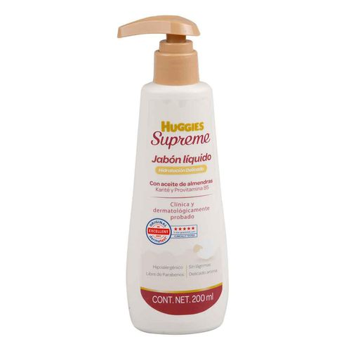 Shampoo para Bebé Huggies Supreme Jabón Líquido 200ml