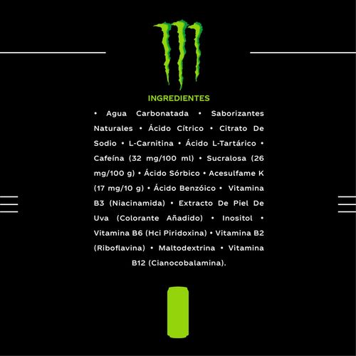 Bebida Energética Monster Zero Sugar Lata 473mL