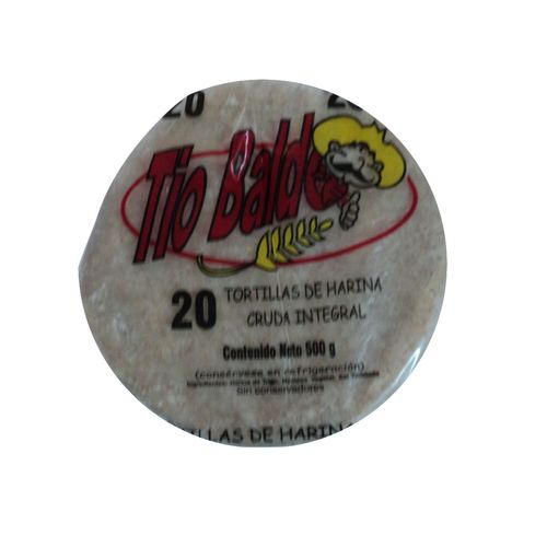 Tortilla Tío Baldo Harina Integral Cruda 500g