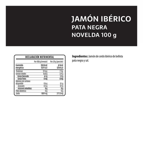 Jamón Novelda Ibérico Madurado 100g