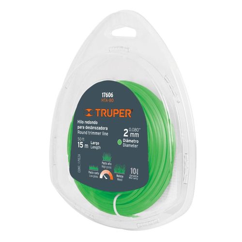 Hilo Redondo Truper Para Desbrozadora 2mm x 15m
