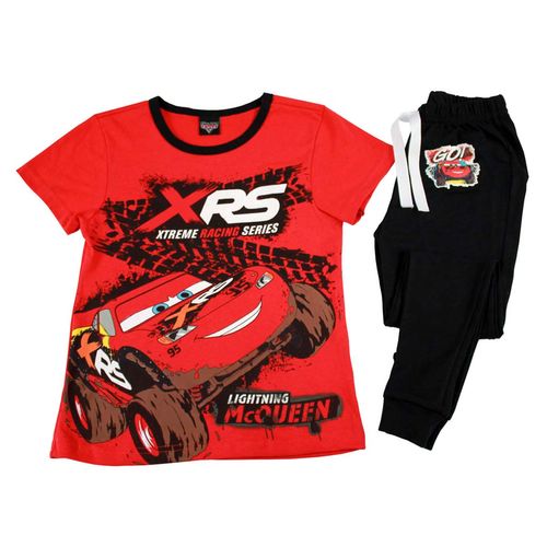 Pijama Disney 2179 Cars Rojo con Negro Niño
