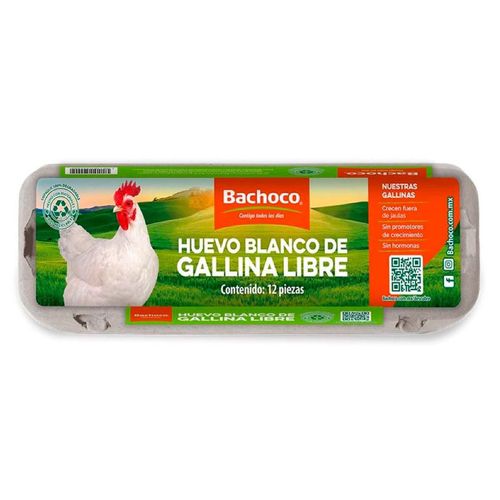 Huevo Blanco Gallina Libre Bachoco 12 piezas