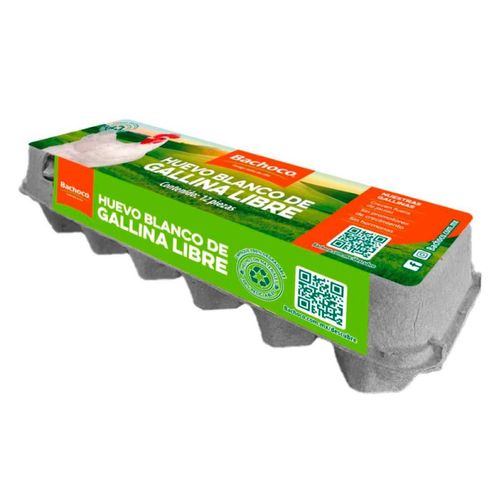 Huevo Blanco Gallina Libre Bachoco 12 piezas