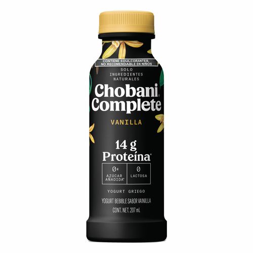 Yogurt Griego Bebible Chobani Complete sabor Vainilla 207ml