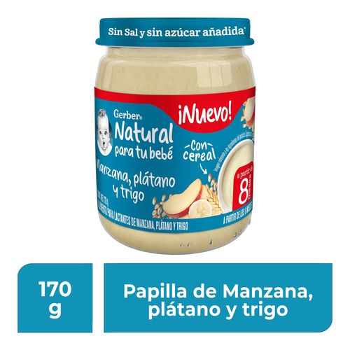 Papillas Gerber Etapa 3 Manzana Trigo y Plátano 170g