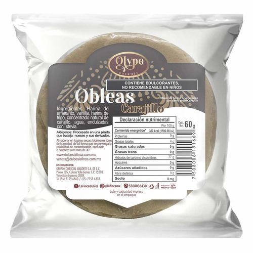 Oblea sabor Carajillo con Stevia Olype Gourmet 60g