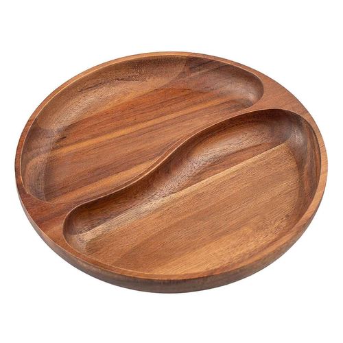 Bandeja De Madera De Acacia Con División 25x25x3.3 cm