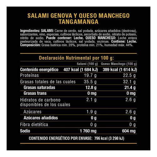 Salami  Tangamanga y Queso Manchego 200g