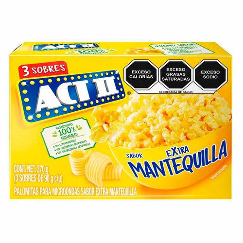 Palomitas ACT II para Microondas sabor Extra Mantequilla 270g