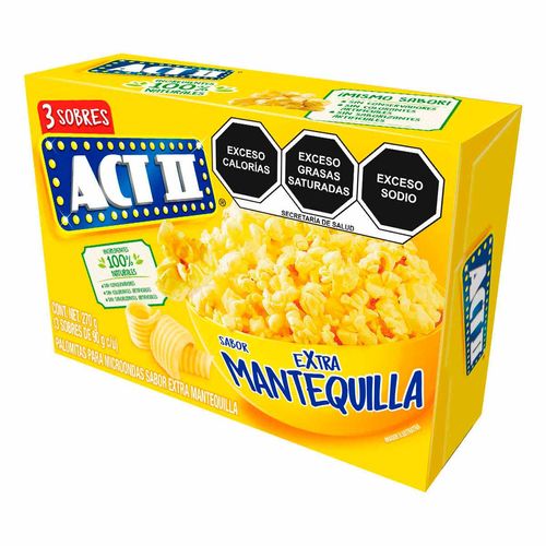 Palomitas ACT II para Microondas sabor Extra Mantequilla 270g