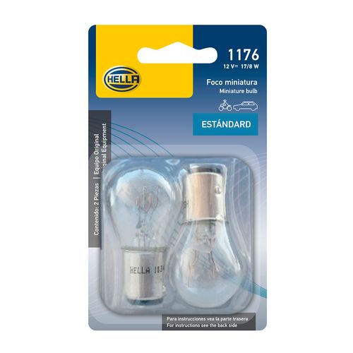 Foco Miniatura Hella Trasparente 12V 17/8W 2 Piezas