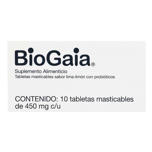 Tabletas Masticables BioGaia 450mg Caja con 10 Tabletas