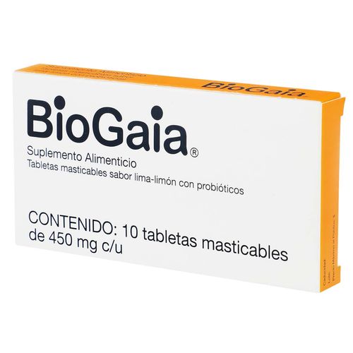 Tabletas Masticables BioGaia 450mg Caja con 10 Tabletas