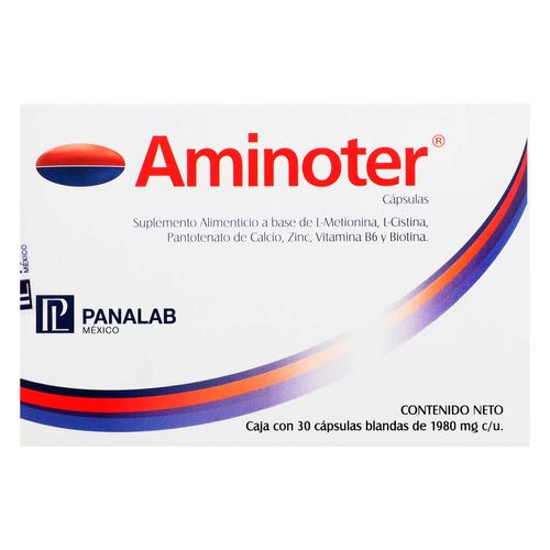 Suplemento Alimenticio Aminoter Caja con 30 Cápsulas