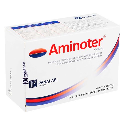 Suplemento Alimenticio Aminoter Caja con 30 Cápsulas