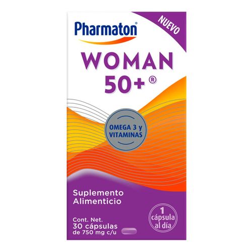 Pharmaton Woman 50+ Suplemento Alimenticio para Mujer 30 Cápsulas de 750 mg