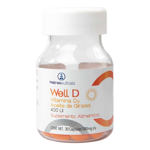 Suplemento Alimenticio Well D 30 Cápsulas 500mg c/u