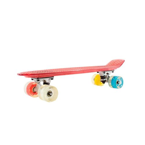 Patineta La Viga Skateboards Forma de Panal Penny Mini con Luz en Llantas Roja